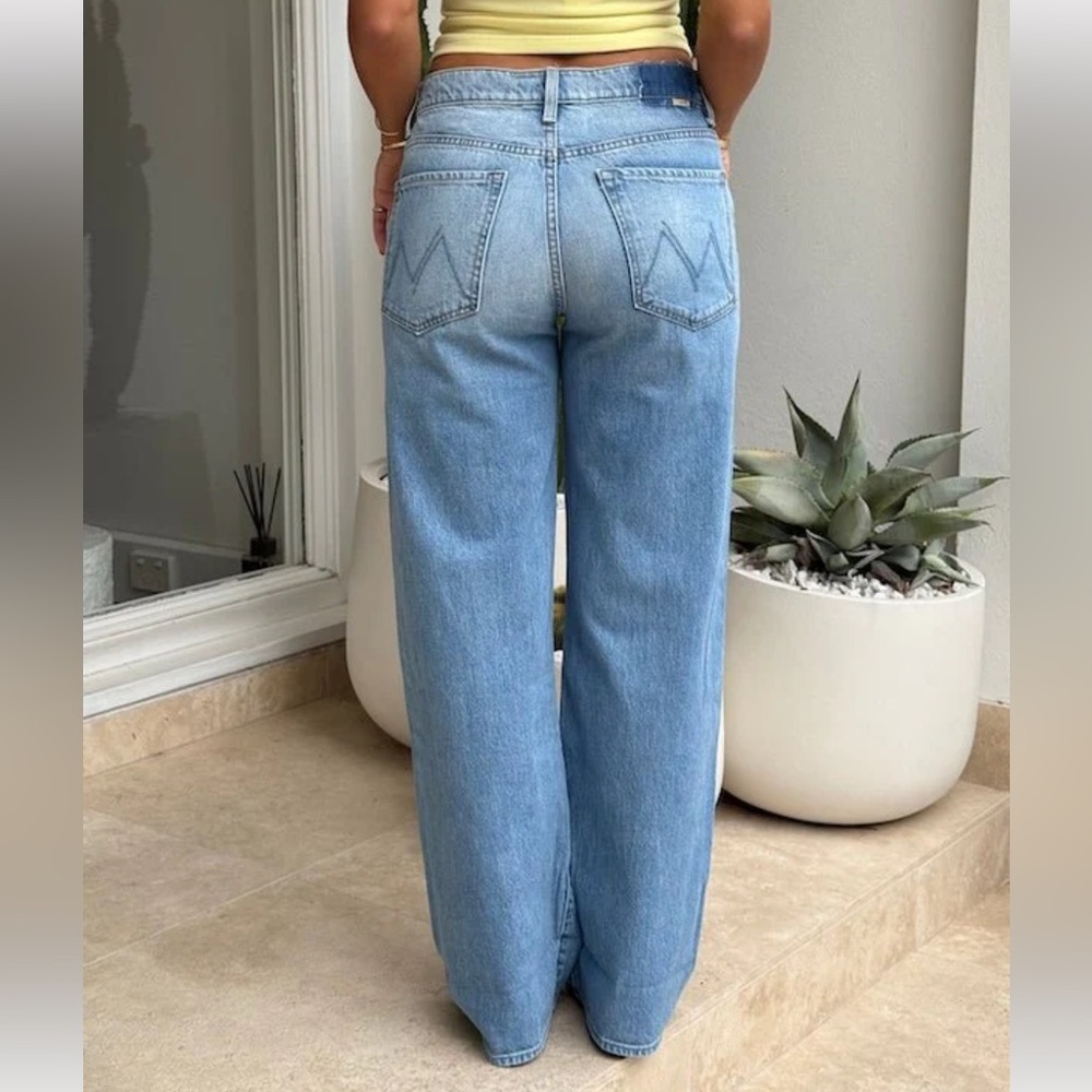 NEW $248 Mother Jeans The Dodger Button Hover Cuff Funk N’ Flair Blue sz 34 - Picture 11 of 11